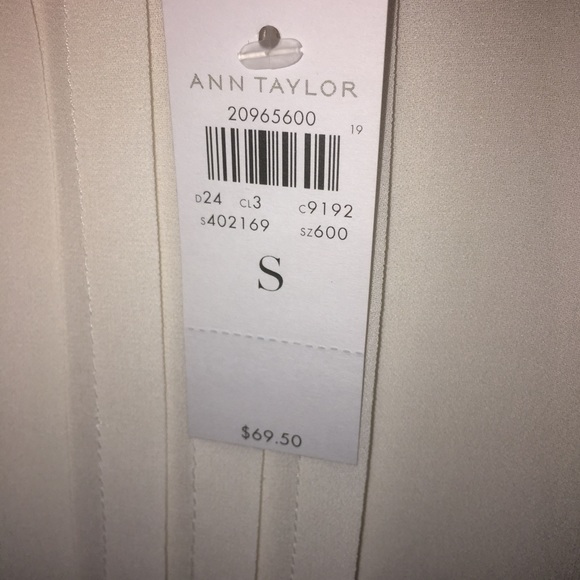 White Pleated Ann Taylor Blouse - Picture 4 of 4